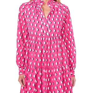 Cece Ruffled neck Long Sleeve Dress